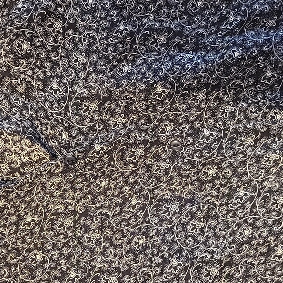 Lane Bryant 100% Silk Black Pattern Button Up Blouse Plus Size 18/20 - Picture 4 of 4